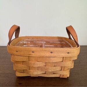 Longaberger 1998 Basket Small Leather Handles Muffin Pastries Berries 7" USA